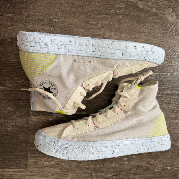Converse Chuck Taylor All Star Crater Foam High Top Sneakers Beige Blue M9 / W11 - Picture 7 of 9